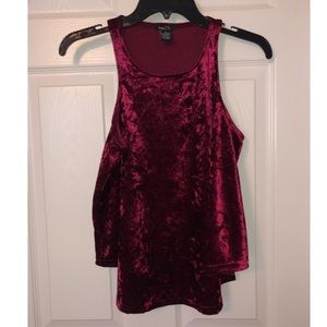 Burgundy, velvet tank